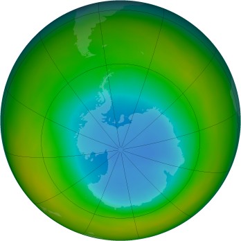 Antarctic ozone map for 1986-08